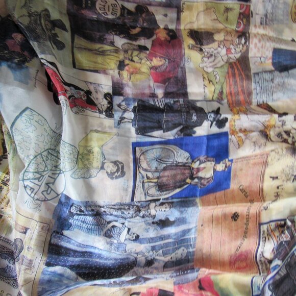 Tristan 100% Silk Multicolor Square Scarf 41'x 41', - Picture 5 of 6